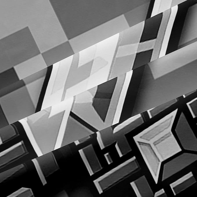 Castle Fairy Grey Pixel Style Window Curtains,Geometric Miner Grid Privacy Blackout Curtain for Window Cool Sword Shade Windows Covering for Bedroom Video Games Drapes 2 Panels,52Wx63L