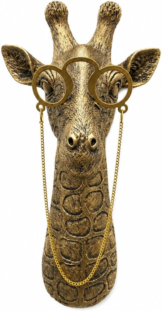 UITWMKTG Gold Animal Head Wall Decor Wall Sculpture Home Decor Statue for Living Room Office Bedroom Modern Decor for Men Women Giraffe