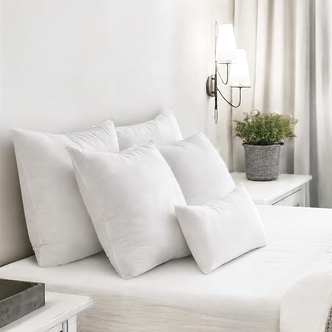 MIULEE Feather Pillow Insert 12x20, Decorative Down Throw Pillow Insert Fluffy Throw Pillow Cotton Fabric for Sofa Bed Couch