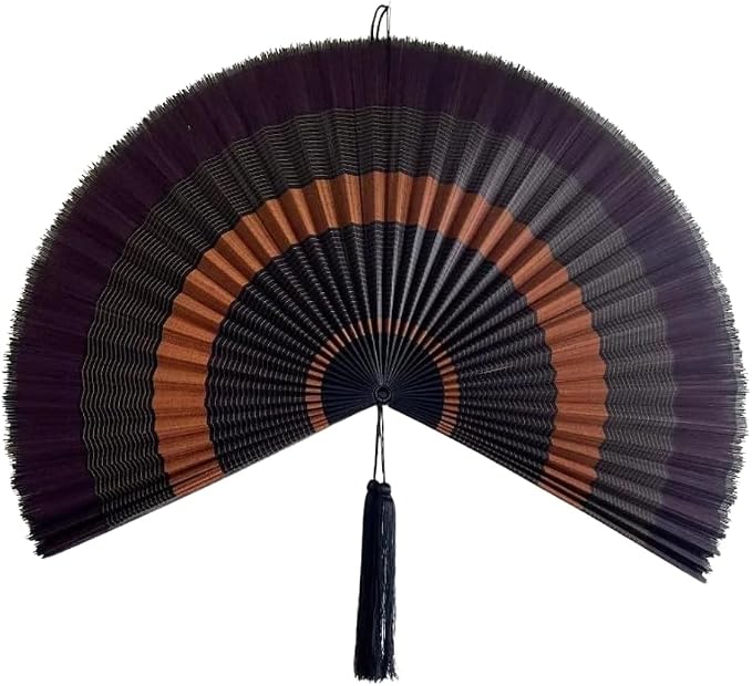 ChumDecor Fan Wall Decor, Large Bamboo Fans for Boho Hanging Headboard, Decorative Folding Fans for Over Bed, Asia Trending (Ebony 40inch)