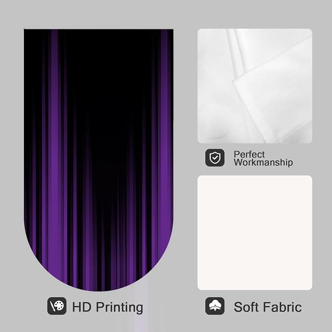 Coxila Black and Purple Curtains, Ombre Window Drapes for Bedroom 42 x 63 Inch, Aesthetic Goth Decor, Two Tone Rod Pocket Fabric Window Treatment, 2 Panels