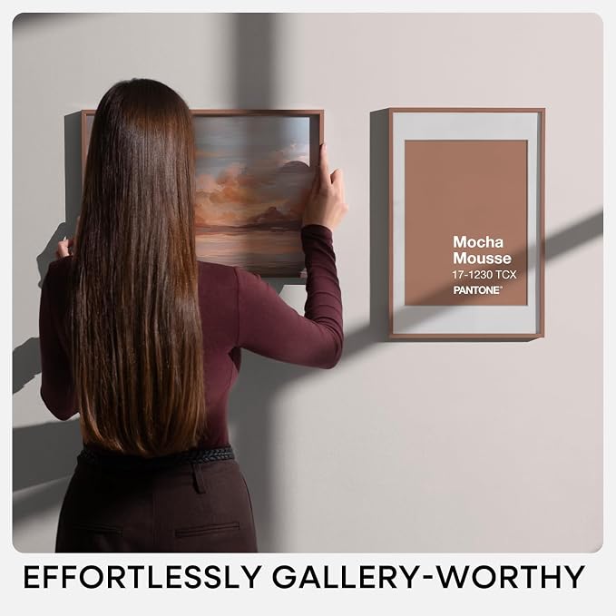 Homeforia 15x21.25 Mocha Puzzle Frame, High End Metal 15 x 21.25 Picture Frames without Mat, 21.25x15 Thin Mocha Poster Frames for Wall, 15by21.25 Puzzle Photo Frames, Tempered Glass, Wall Kit, Set of 2