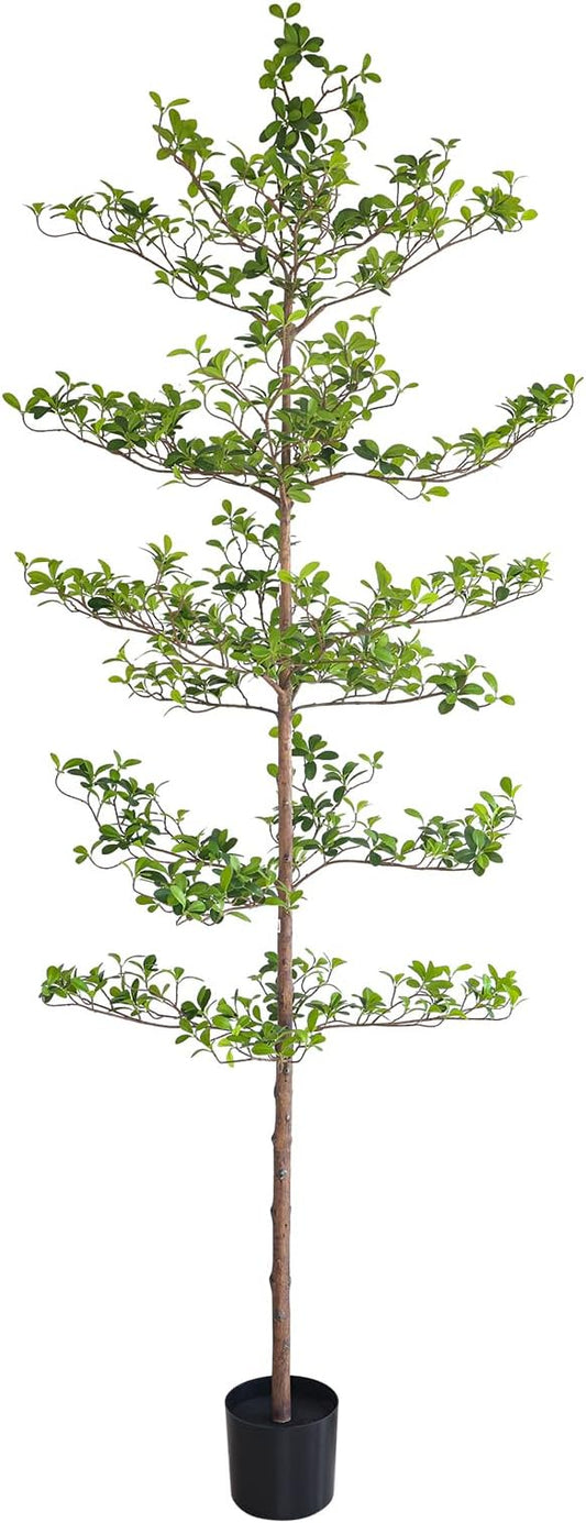 Artificial Black Olive Tree, 8FT Tall Faux Shady Lady Tree with Potted, Fake Olive Tree for Home Decor Indoor