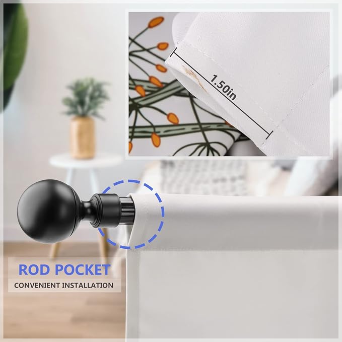 Dairy Cow Farm Harvest Kitchen Curtains - Country Rustic Farmhouse Short Cafe Curtains Decor for Dining Room Tier Curtains Over Sink Rod Pocket Window Drapes 45 Inch Length 2 Panels Set, 28"x45"