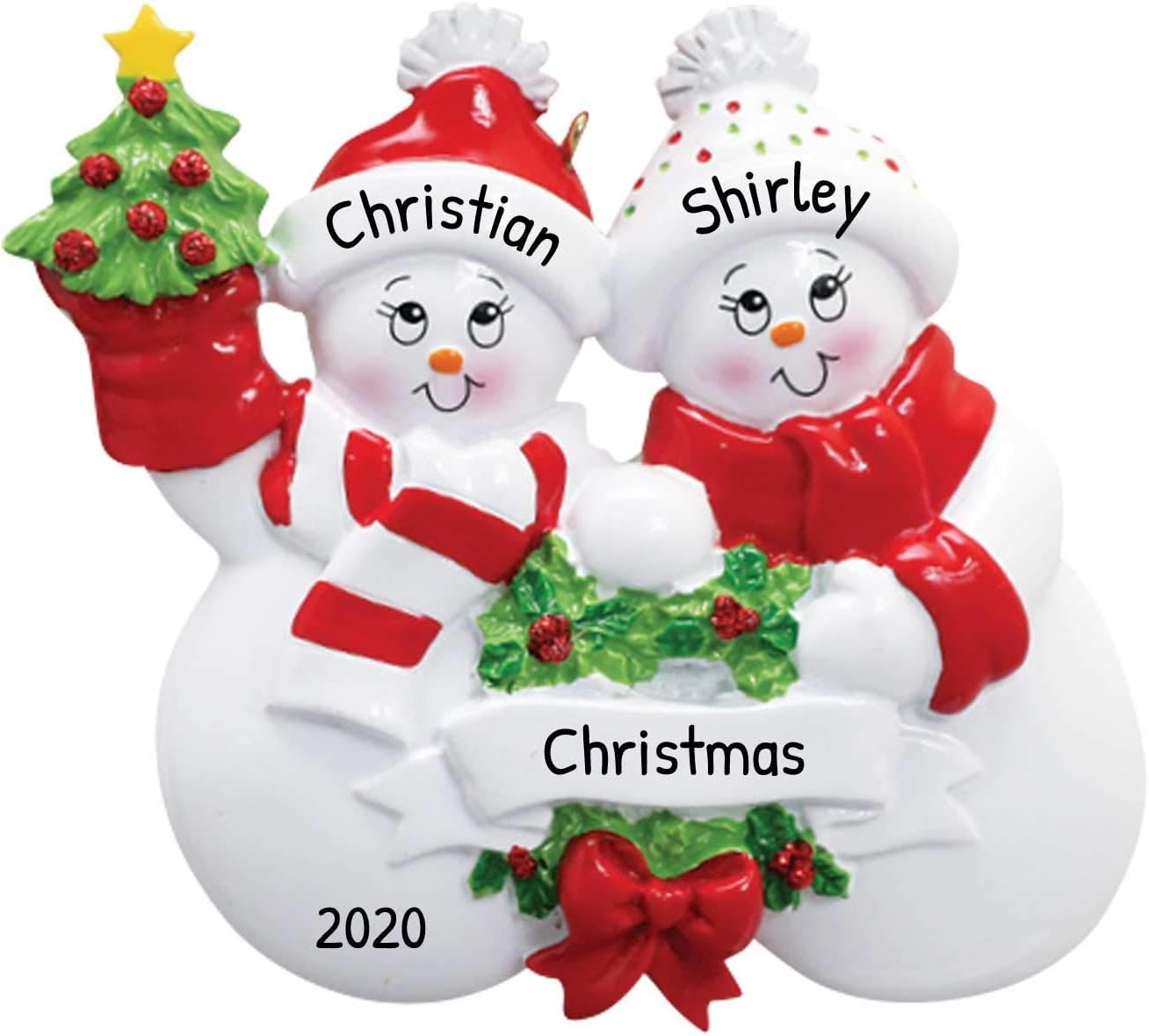 Personalized Our First Christmas Ornament 2025 Snowman Couple Ornaments Snowpeople Couples Ornament 2025 Family of 2 Snowman for a Couple Ornaments Frosty Friends Couples Unique Gifts