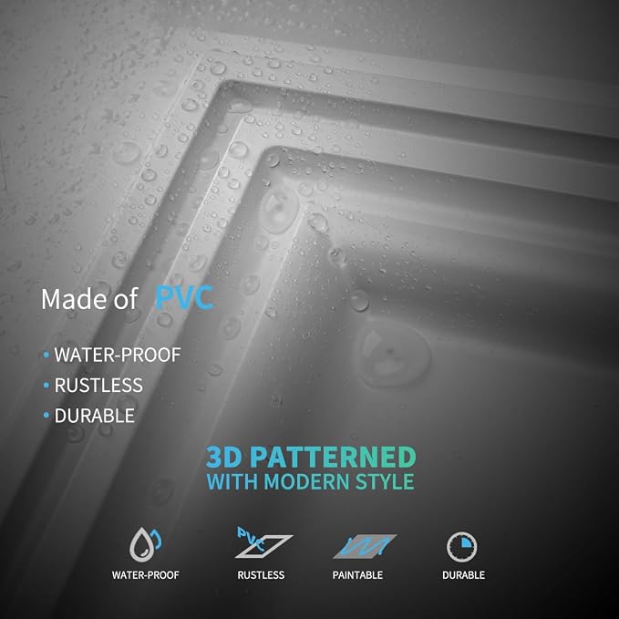 Art3d Drop Ceiling Tiles, 24x48in. White (12-Pack), Polyvinyl Chloride (PVC), Glue Down