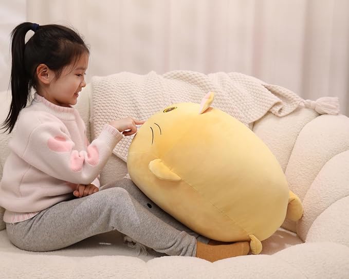 YESGIRL 20 inch Super Soft Cat Plush Pillow, Adorable Stuffed Animal Toy, Chubby Kawaii Cat Plushie for Boys Girls, Cute Room Decor Fat Animals Pillow, Kids Gifts for Birthday,Valentine,Christmas
