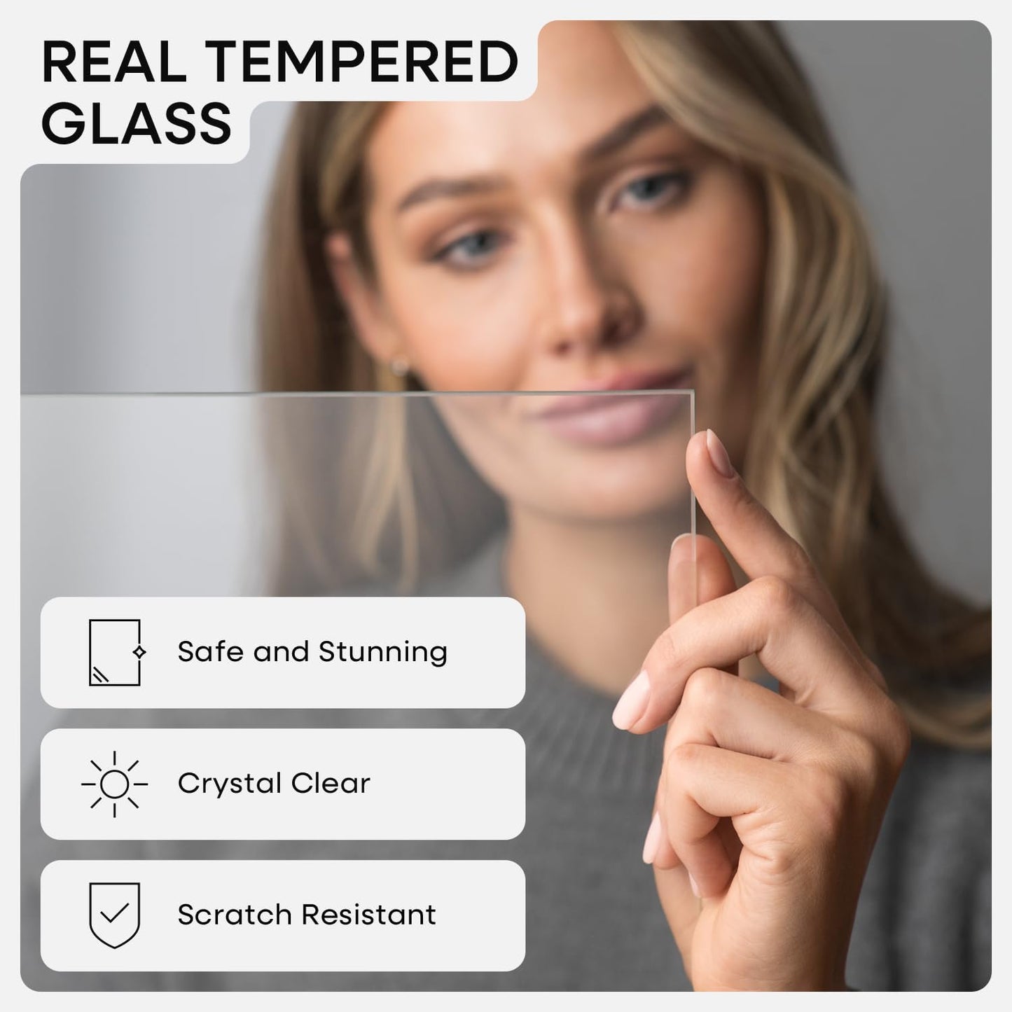 Homeforia 15x15 Picture Frame Black, High End Metal 15 x 15 Square Poster Frames with Mat 11 x 11 Photo, 15x15 Black Frame Matted to 11x11 Print, 15by15 Thin Frames, Tempered Glass, Wall Kit, Set of 1