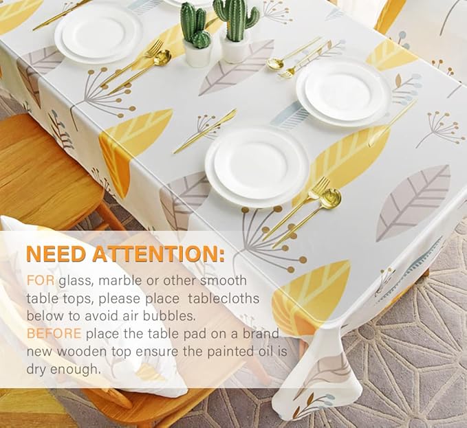 46X72 Inch New Clear Table Pads for Dining Room Table Transparent PVC Table Cover Protector Heat Resistant Easy Clean Wipeable Vinyl Desk Pad Mat Clear Plastic Tablecloth Protector 1.5mm Thick