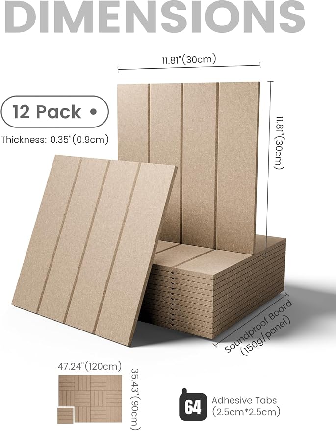Fluxynara Large Felt Bulletin Board 48" x 36" Cork Board Alternative-12 Pack with 64 Safe Removable Adhesive Tabs, Cork Boards for Walls Felt Board for Home Office Classroom Pin Board-Taupe