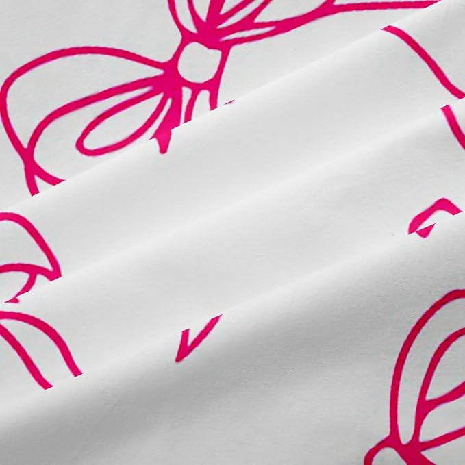 Feelyou Kawaii Bow Room Darkening Blackout Curtain Cute Bowknot Curtains for Bedroom Living Room Pink Girls Bow Blackout Curtains (2 Panels, 42 x 84 Inch) Lovely Decor Window Treatments