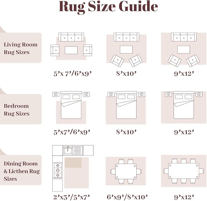 Homemate Washable Rug 10x14 Area Rugs - Vintage Faux Wool Rugs for Living Room Bedroom Dining Room - Non Slip Foldable Carpet Indoor Area Rug for Home Decor（10'x14', Beige