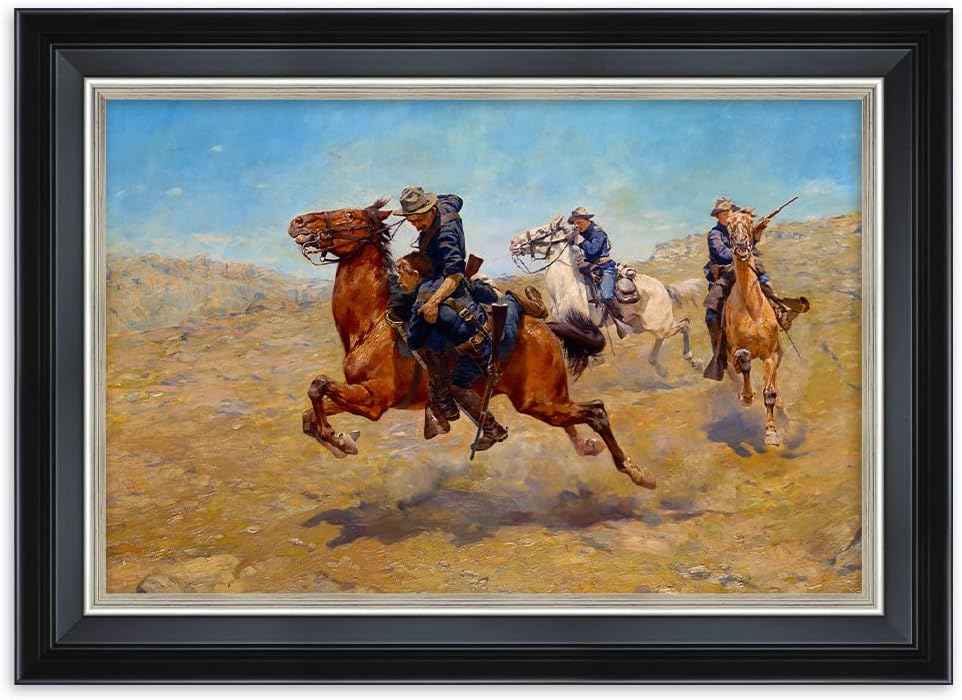 DECORARTS - My Bunkie by Charles Schreyvogel. Classical Style Solid Wood Framed, Giclee Prints Ready to Hang Framed Wall Art for Wall Decor. Total Size w/Frame: 21.25x15.25
