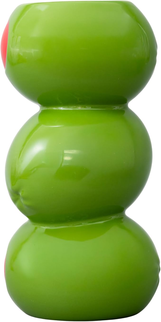 ban.do Novelty Ceramic Vase, Stacked Olives | Unique Decorative Vase, Nostalgic Green Martini Olives Vintage Decor for Home, Kitchen or Bar Cart