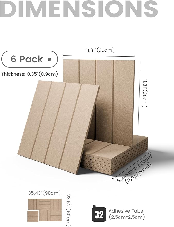 Fluxynara Large Felt Bulletin Board 36"x24" Cork Board Alternative - 6 Pack with 32 Safe Removable Adhesive Tabs, Cork Boards for Walls Felt Board for Home Office Classroom Pin Board-Taupe