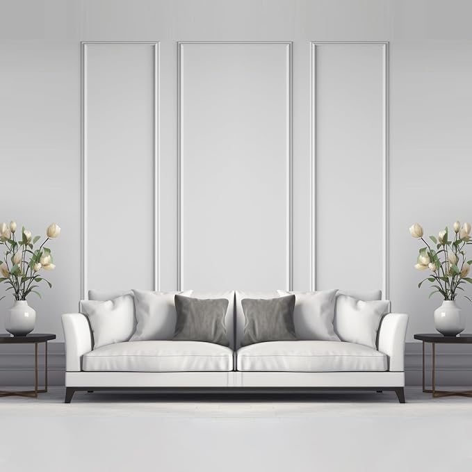 Pangda Peel and Stick Wall Molding Kit, 3D Premade Accent Molding Wainscoting Panel for Interior Wall Moulding Decor, Ready to Assemble Wainscoting Accent Panel(3 Set,24x96 in+48x96 in+ 24x96 in)