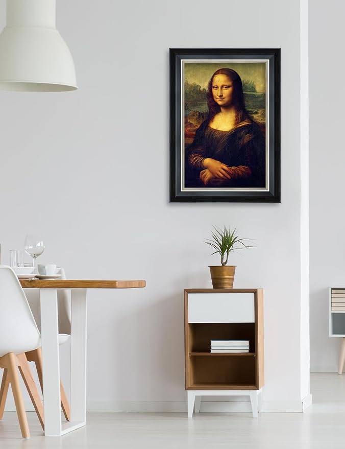 DECORARTS - Reproduction of Leonardo DaVinci's Mona Lisa. Giclee Print on Canvas. Framed Wall Art, Ready to Hang, for Home and Office Decoration. Total Size w/Frame: 15.25x21.25