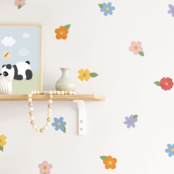 Teddylabels - Wildflowers - Easy-to-Apply & Removable Wall Stickers: Transform Your Toddlers Bedroom with Durable, Vibrant Peel-and-Stick Wall Decor – Stickers for Kids