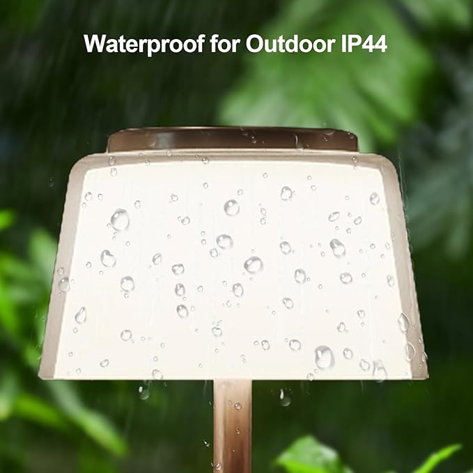 LED Cordless Lamp, 5 Colors Stepless Dimming Table Lamp, 4400mAh Rechargeable Battery with USB Charging Port, Portable Touch Bedside Light for Patio, Restaurant, Dining(2, Antique Brass)
