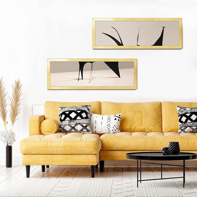 LaVie Home 12x36 Picture Frame Gold, Panoramic Picture Frame for Wall Decoration, Classic Gold Minimalist Style Suitable for Decorating Houses, Offices, Hotels（1 Pack）