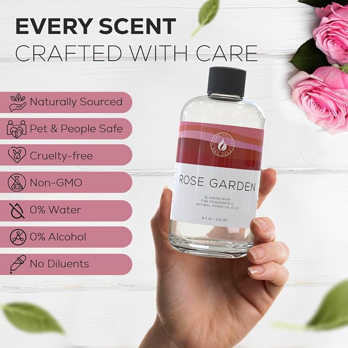 Aroma Country Rose Garden Luxury Diffuser Oil Refill (8.5 Fl Oz) | Hotel-Inspired • Long-Lasting Home Fragrance • for Aromatherapy, Reed Diffusers, Diffuser Machines & Room Sprays