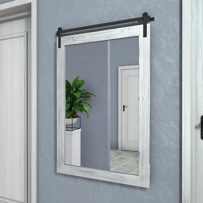 COGOOD Bathroom Mirrors for Over Sink - 38 x 25 Farmhouse Bathroom Mirror for Living Room, Entryway, Vanity Wall Decor White