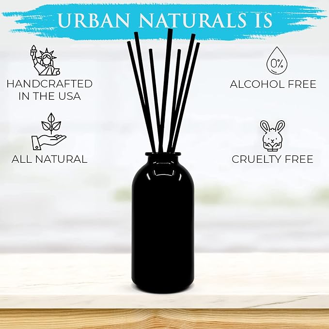 Urban Naturals Reed Diffuser Set, Ocean Mist & Sea Salt - Bathroom Décor | Made with Essential Oils & Real Botanicals, Decorative Air Freshener for Large Rooms, Beautiful Home Décor Makes a Great Gift