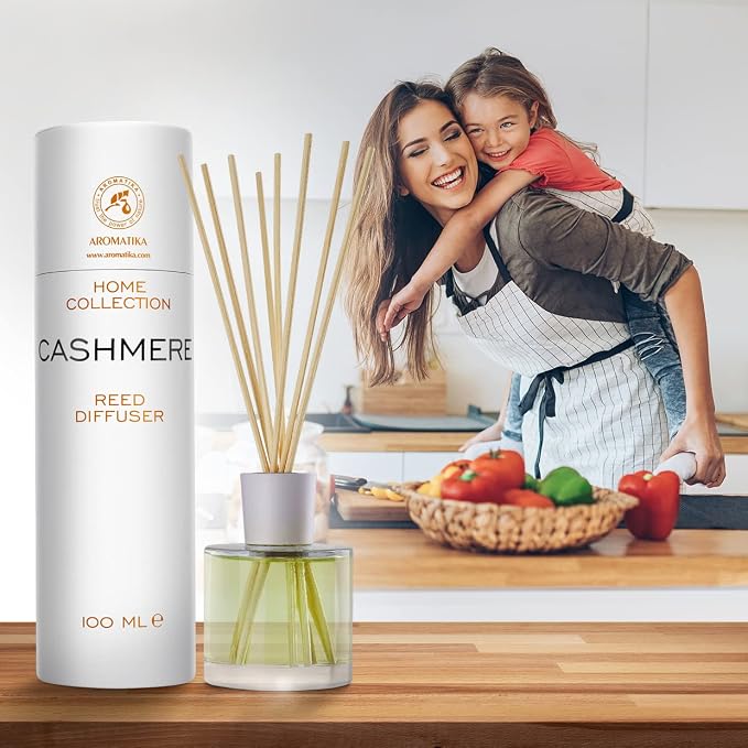 Reed Diffuser Cashmere 3.4 Fl Oz - Room Diffuser - Scented Diffusers with Bamboo Sticks - Home Fragrance - Air Freshener - Warm Scent - Fragrance for Living Room (Pack of 2)