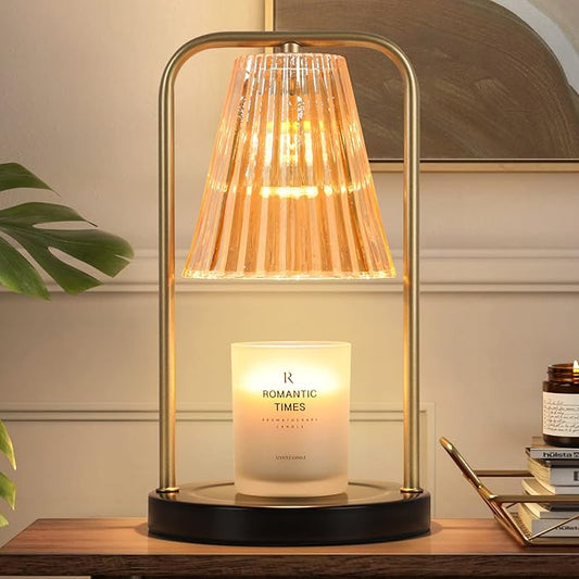 VerRon Candle Warmer Lamp for Jar Candles, Mothers Day Gifts for Mom, Vintage Electric Candle Melter House Warming Gifts Home Bedroom Decor, Dimmable Melt Warmer for Scented Wax with 2 Bulbs