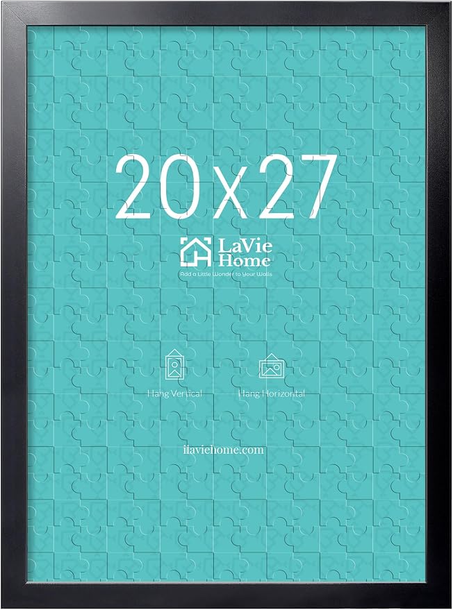 LaVie Home 20x27 Picture Frame Black, Puzzles Frame for Wall Decoration, Classic Black Minimalist Style Suitable for Decorating Houses, Offices, Hotels, Puzzles Posters Photos or Artwork（1 Pack）