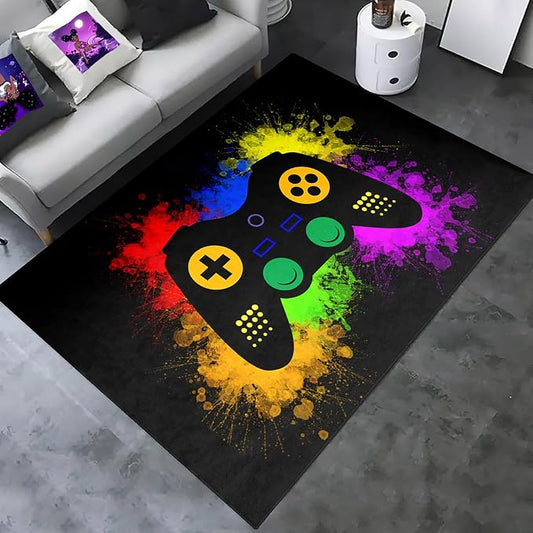 Gaming Rugs for Boys Teens Bedroom Decor Gamer Rugs for Living Room Gamepad Controller Carpets, 2'5"x4'
