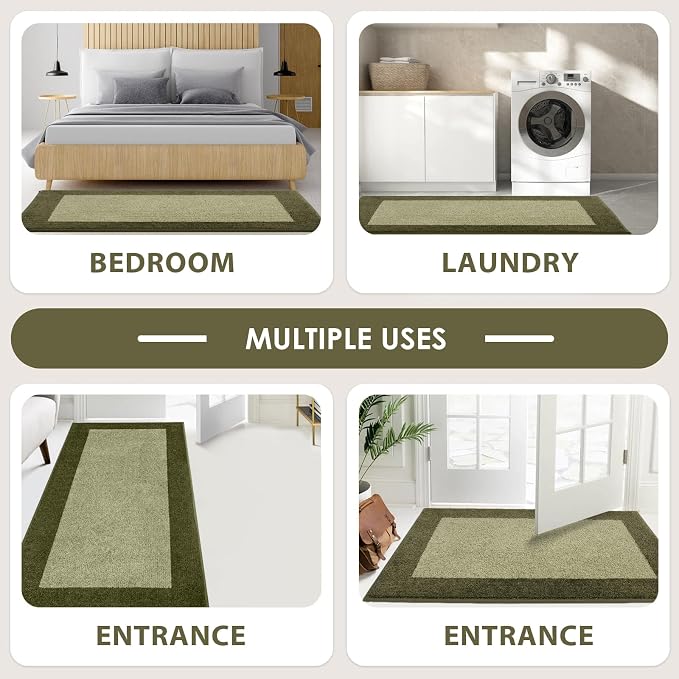 Machine Washable Kitchen Rug 24" x 70", Non Slip Kitchen Mat for Floor, Absorbent Entrance Runner Rug for Bedroom, Hallway, Bathroom, Door (Roll Packing)