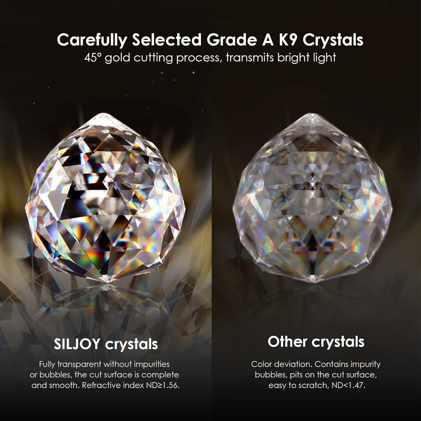 Siljoy Modern Crystal Chandelier 6-Lights Rectangular Flush Mount Pendant Ceiling Light Fixture Rectangle K9 Crystal Raindrop Chandelier for Dining Living Room Kitchen Island L31.5'' x W10'' x H10'