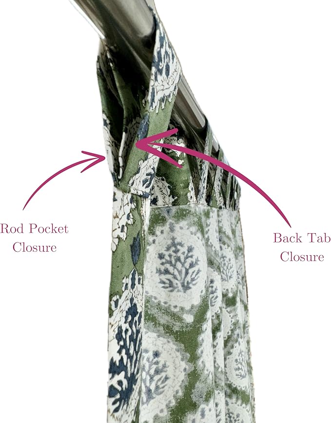 ATOSII Cotton Curtains (Kari Green, 1 Panel - W 60" X L 108")