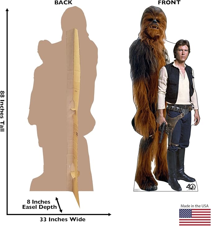 Cardboard People Han Solo & Chewbacca Life Size Cardboard Cutout Standup - Star Wars 40th Anniversary