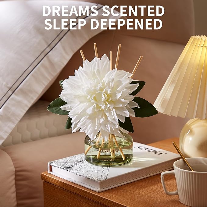 Reed Diffusers Set unfettered Dew Scent, Bathroom Floral Scent Diffuser, Reed Diffuser for 120 Days, Bathroom Diffuser with 7 Sticks, Office Desk Accessories, Bedroom Decor