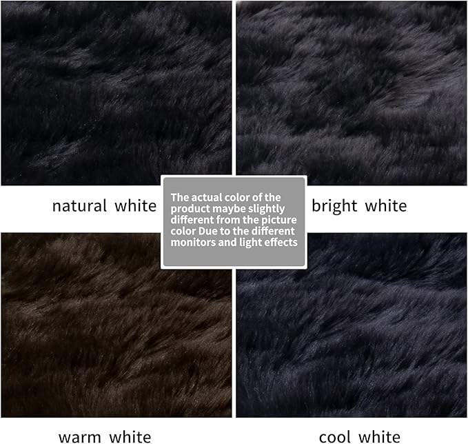SERISSA Soft Faux Sheepskin Fur Rug Black Fluffy Area Rug Shag Rug Carpets for Bedroom Floor Living Room Decor 2 x 3 Feet