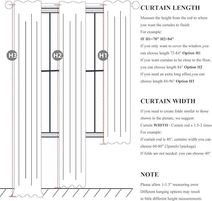 QJmydeco Short Linen Blackout Curtains for Bedroom 45 Inches Length 2 Panels Set, Kitchen/Bathroom Curtains for 42 Inch Small Window, Heat Blocking Thermal Insulated,Hook Belt Pleated/Back Tab