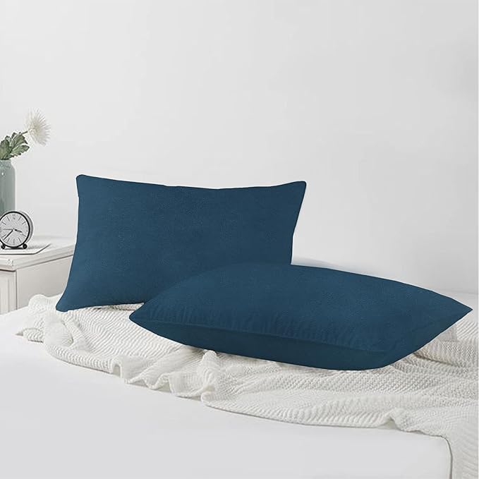A1HC Set of 2 Luxurious Fine Soft Velvet Throw Pillow Covers Only, for Sofas, Beds, Vibrant Colors and Hidden Zipper. Enhance Your Living Space with Decorative Couch Pillow 12"x20", Teal