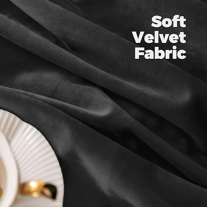 BGment Grey Velvet Blackout Curtains for Living Room, 84 inches Long Thermal Insulated Curtains Noise Reduce Back Tab and Rod Pocket Luxury Panels for Bedroom, 2 Panels, 42 x 84 Inch