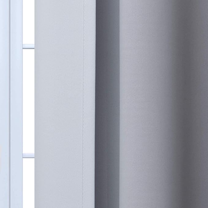Yakamok Ombre Curtains Black and Greyish White for Living Room,42Wx84L | Room Darkening Curtains 84,Thermal Insulated Gradient Color Drape,Light Blocking Grommet Window Curtains for Bedroom,2 Panels