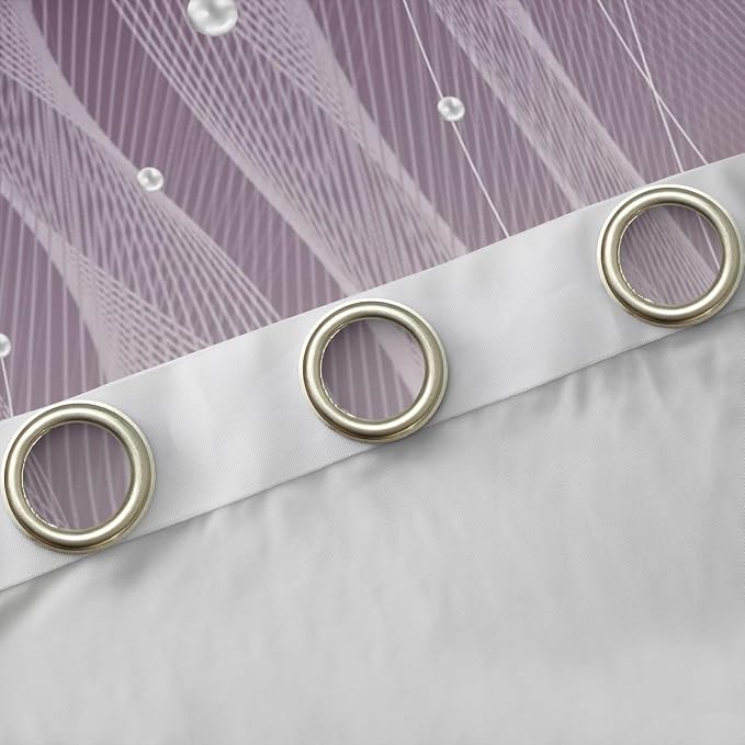 jejeloiu Purple Darkening Drapes Kids Ombre Strip Lines Curtains for Bedroom Living Room Gradient Style Pearl Blackout Curtains for Women Men Lightweight Abstract Window Treatments s