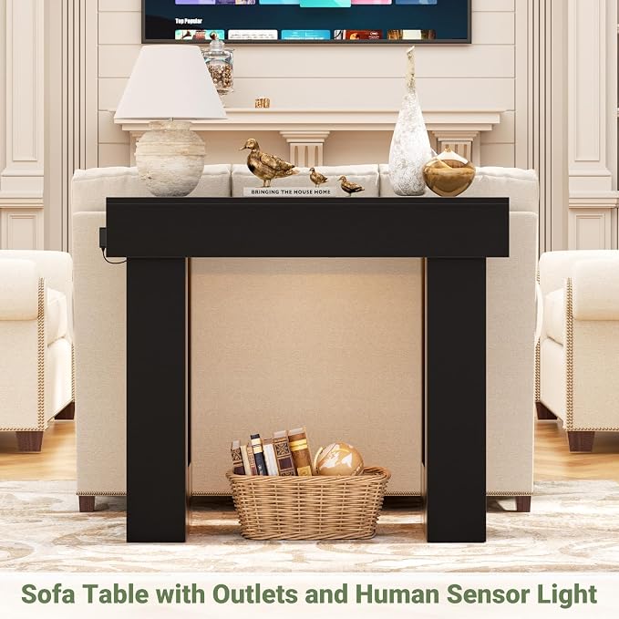 Unikito 39" Entryway Table with Socket and Sensor Light