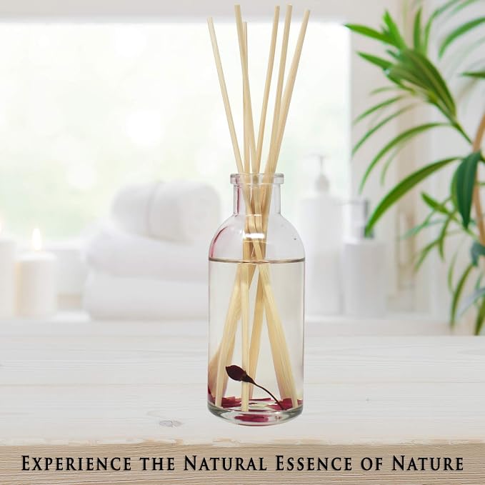 Urban Naturals Reed Diffuser Set, Red Roses - Bathroom Shelf Décor | Floral Scented Sticks Room Freshener for Bathroom, Kitchen & Bedroom, Great Gift Idea