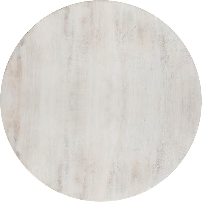 SIMPLIHOME Robbie Accent Table - 16 inch Wide Solid Mango Wood End Table in Distressed White Wash, Boho Contemporary Rustic Side Table for Living Room or Bedroom with Multipurpose Function, Assembled