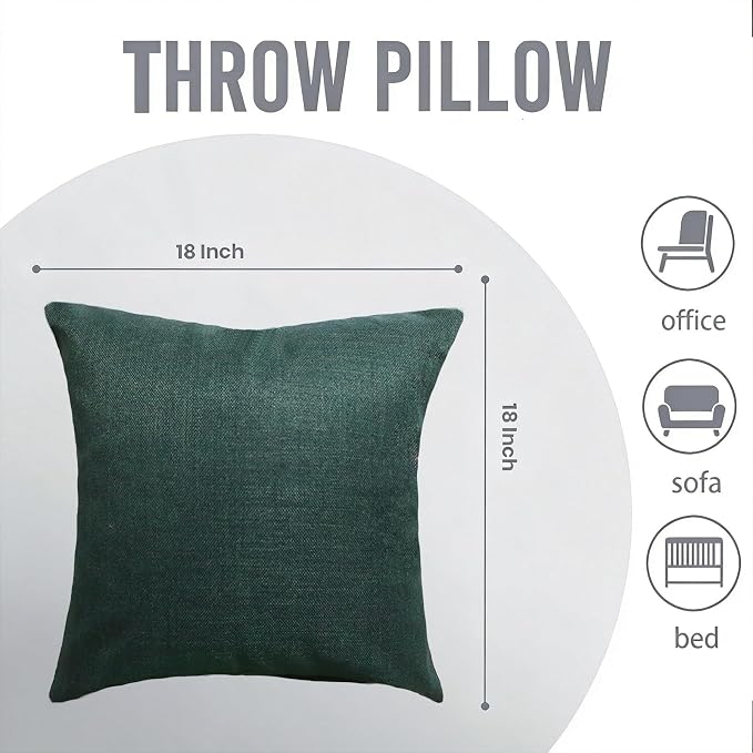 Throw Pillow for Bed,Outdoor Throw Pillows,Cute Throw Pillow,Dark Green Throw Pillows