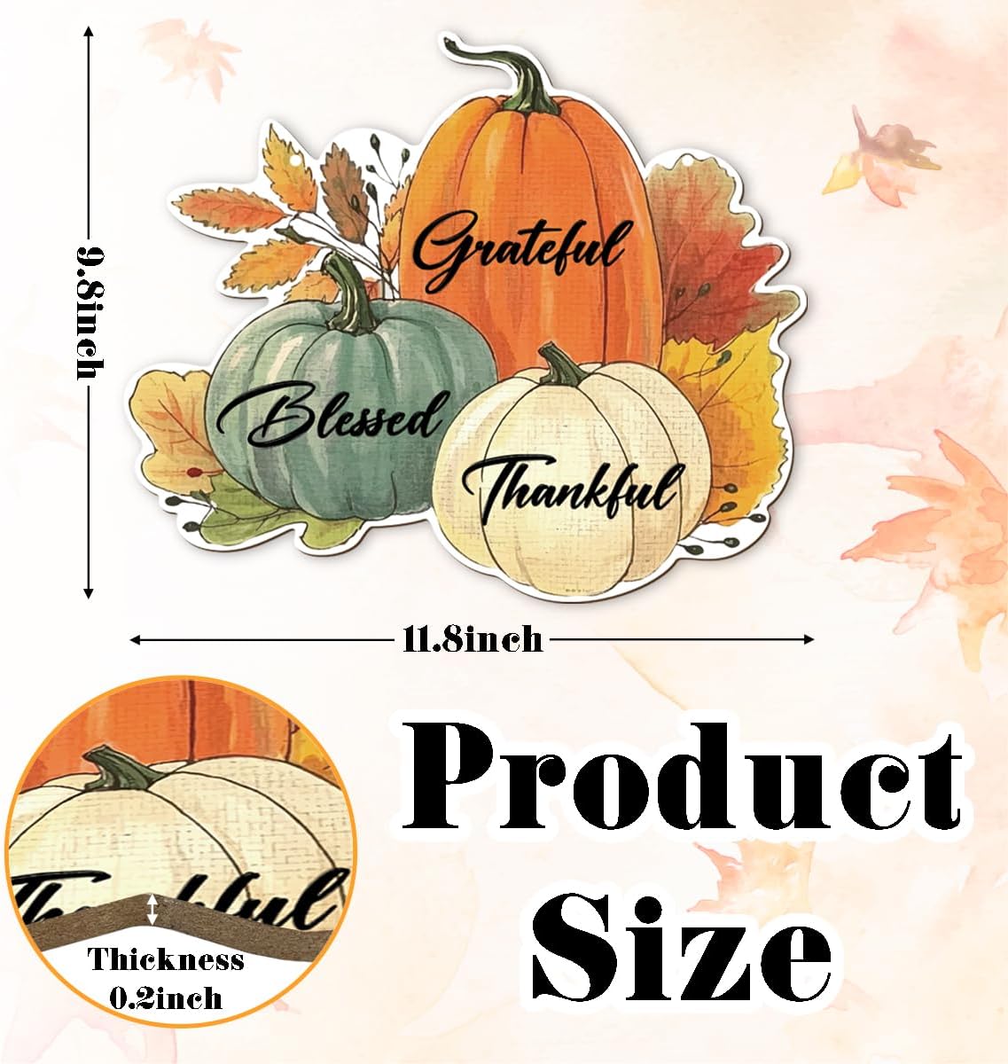 Fall Vibes Door Hanger Sign, Wooden Maple Leaves Mushroom Hanging Decor for Front Door, Fall Wood Wreath Wall Decor for Autumn Harvest Thanksgiving Home Decors, Housewarming Gift