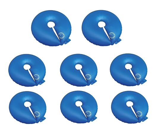 Slow Release Ring-Style Tree Watering Bag - 15 Gallon Watering Ring for Trees, Discipline Essentials (8 Pack, Blue/Yellow)