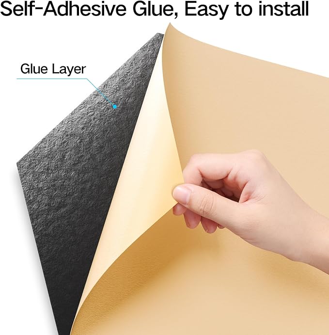 18 Pack Self-Adhesive Acoustic Panels 12" X 10" X 0.4" - Sound Proof Foam Panels for Wall with High Density, Hexagon Design, Flame Resistant, Absorb Noise and Eliminate Echoes(Black)