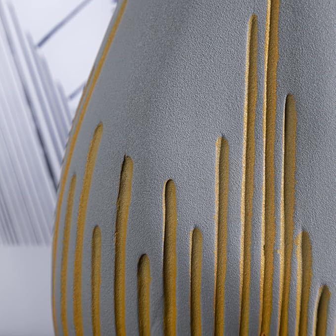 'Teardrop' Modern Ceramic Vase, Contemporary Minimalistic Design, Unique Elegant Flower Vase, Decor for Living Room Bedroom, Kitchen, Home and Office (Large)